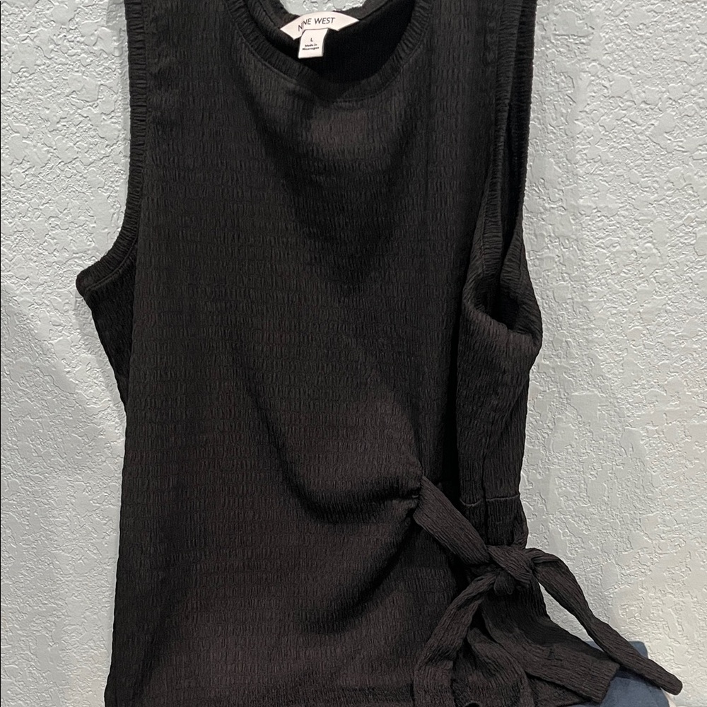 Nine West Black Sleeveless Tie-Waist Top - Picture 3 of 9